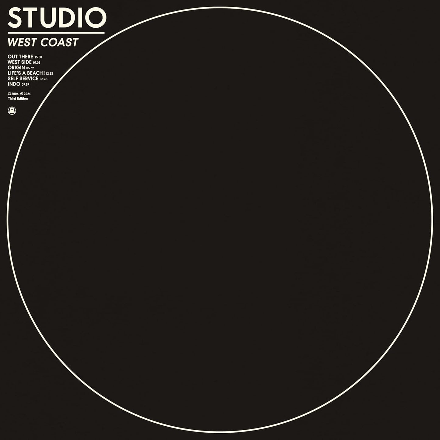 Black CD cover with white text listing album title and track names.