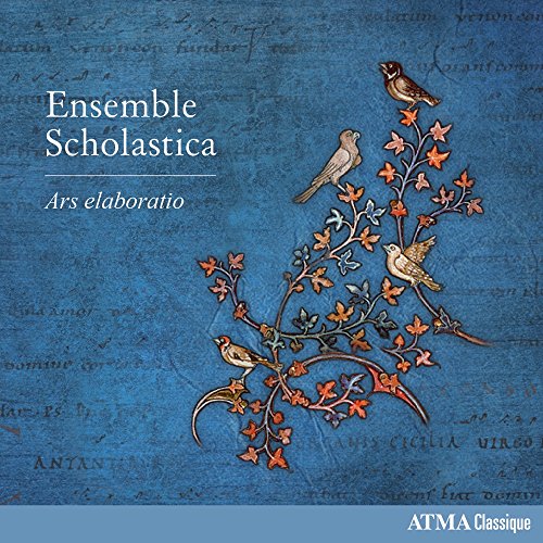 CD cover: blue background with birds and floral medieval illustration.