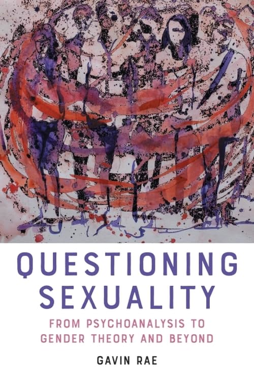Book cover: “Questioning Sexuality” with abstract red and purple artwork.