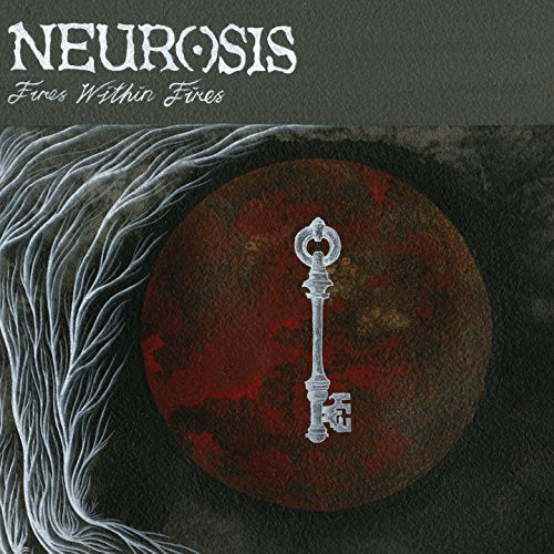 Neurosis album cover: key on red circle, with branching white lines.
