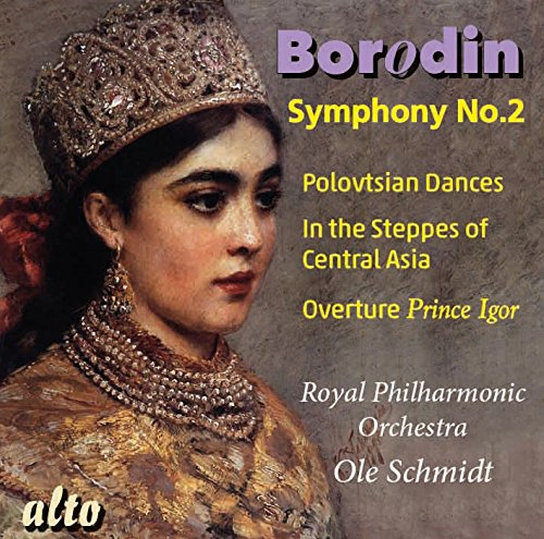 CD cover for Borodin’s Symphony No. 2 featuring a woman in regal attire.