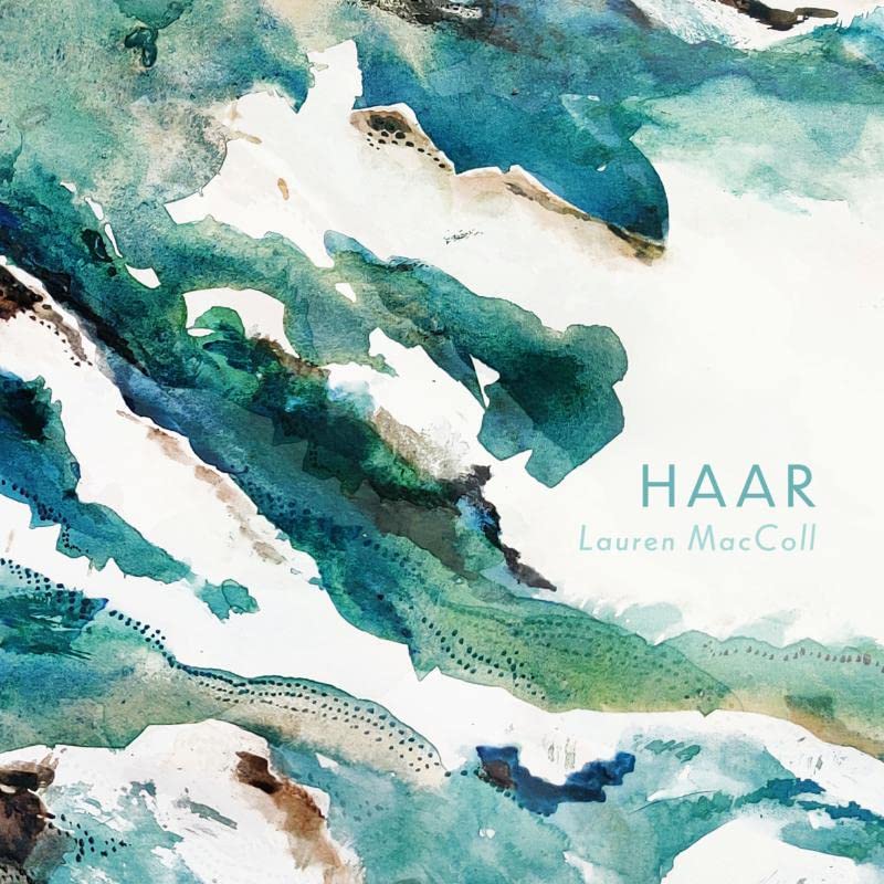CD cover for Lauren MacColl’s “Haar” featuring abstract watercolor art.