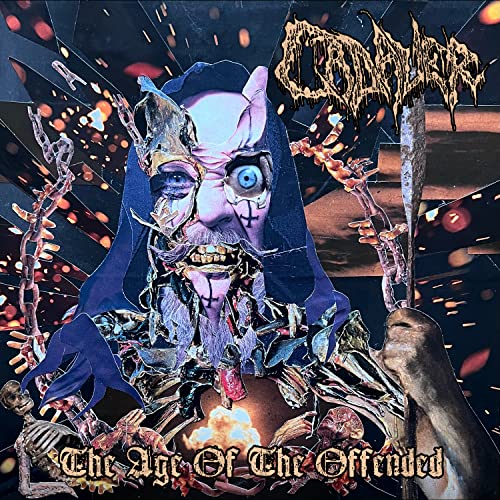 Collage album cover featuring a distorted face with skeletal elements.