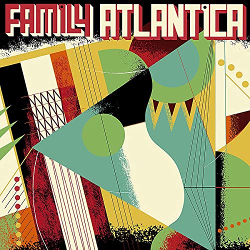 Family Atlantica CD cover: abstract geometric shapes in red, green, and yellow.