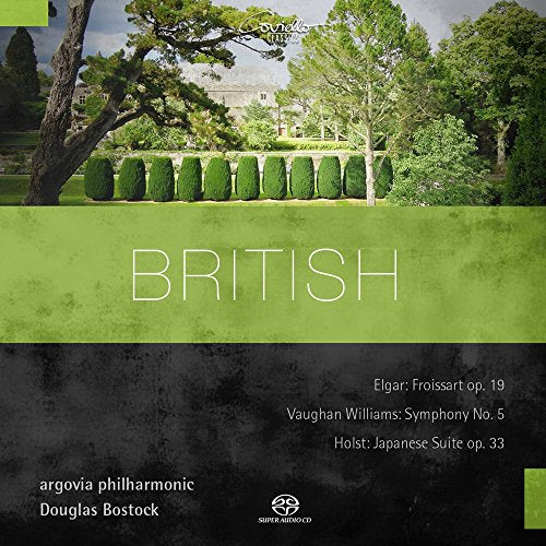 CD cover with a stately home and text listing British composers.