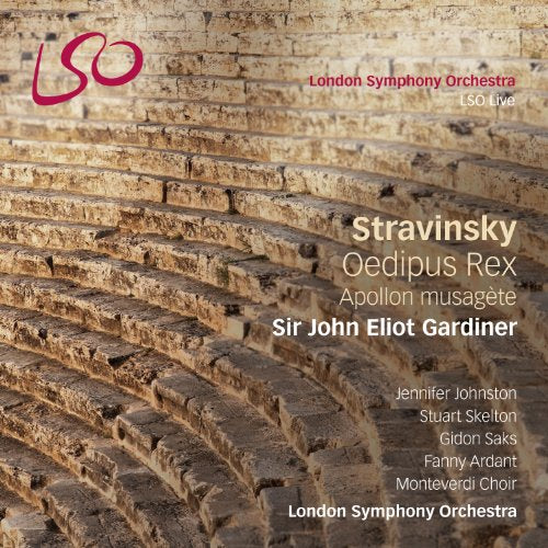 CD cover for Stravinsky’s “Oedipus Rex” featuring ancient theatre steps.