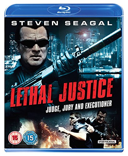 Blu-ray cover for "Lethal Justice" featuring Steven Seagal with a gun.