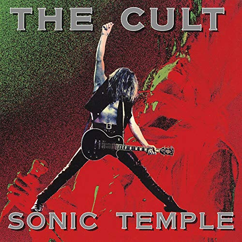 Album cover for The Cult’s “Sonic Temple” featuring a guitarist.