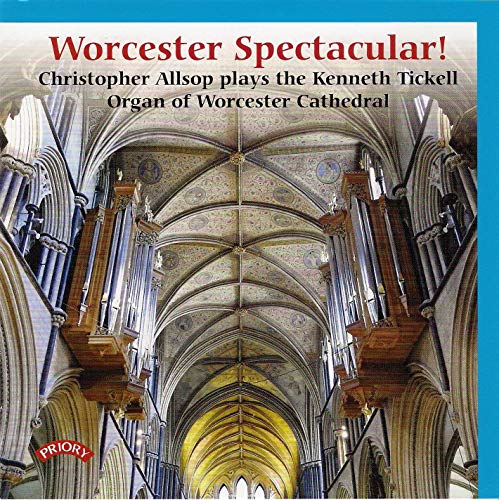 CD cover featuring the interior and organ pipes of Worcester Cathedral.