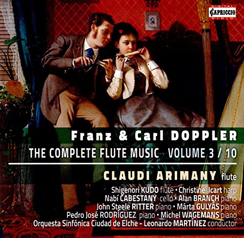 CD cover: 19th-century painting of musicians, text listing composers and performers.