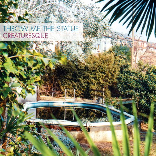 Album cover with an overgrown, empty swimming pool and foliage.