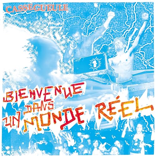 Album cover with figures DJing over a crowd, lightning bolts, and a bird.