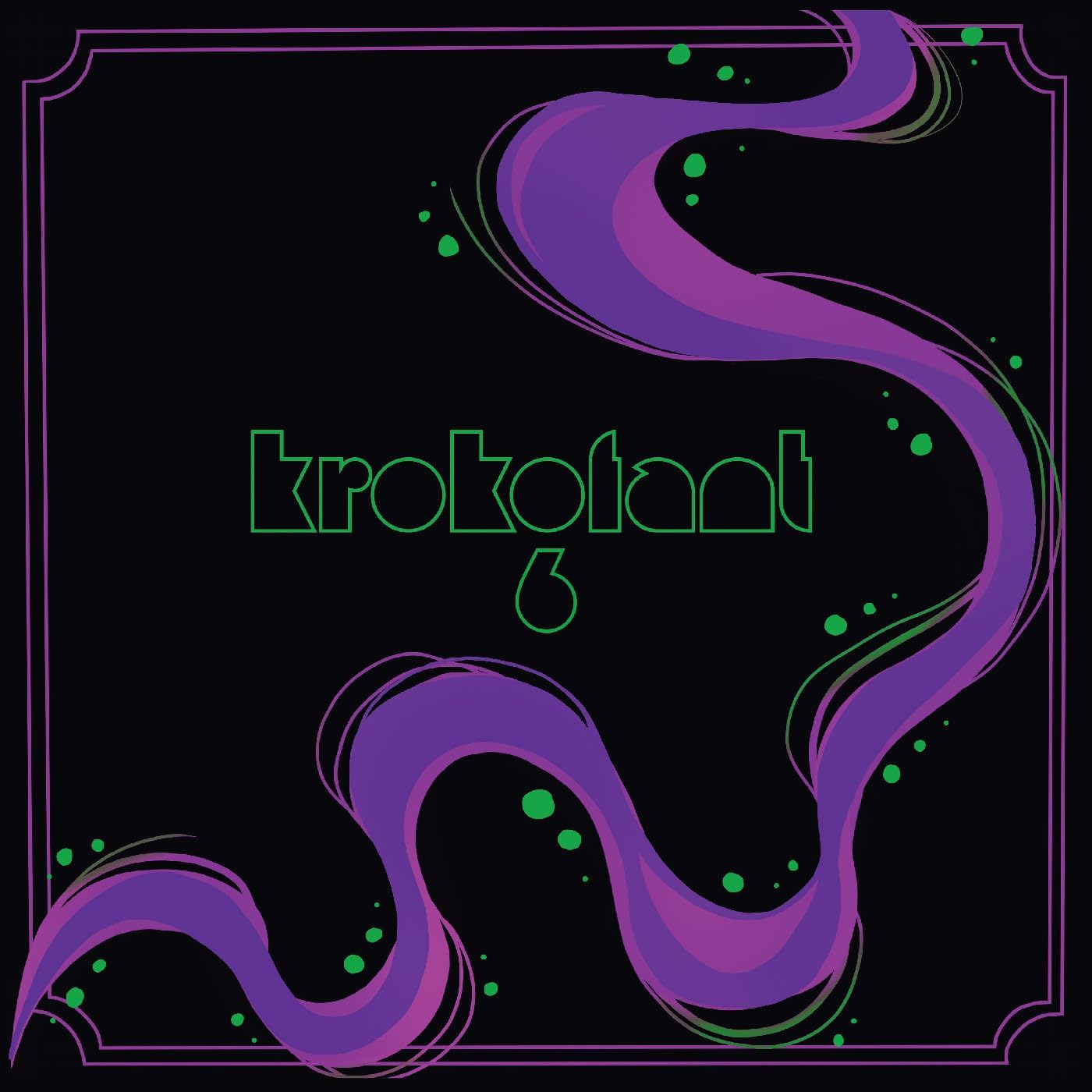 CD cover with purple swirls, green dots, and the text "Krokofant".