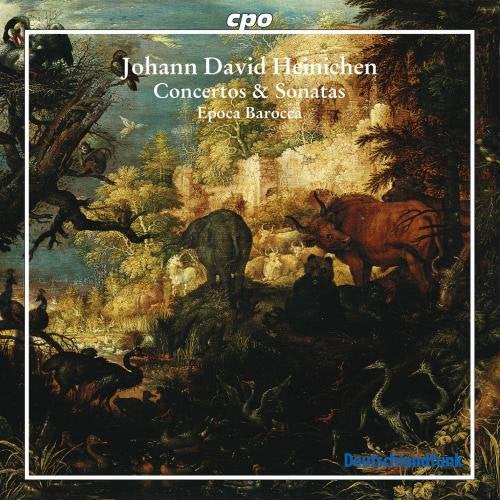 CD cover: Heinichen concertos and sonatas, featuring a detailed animal landscape.