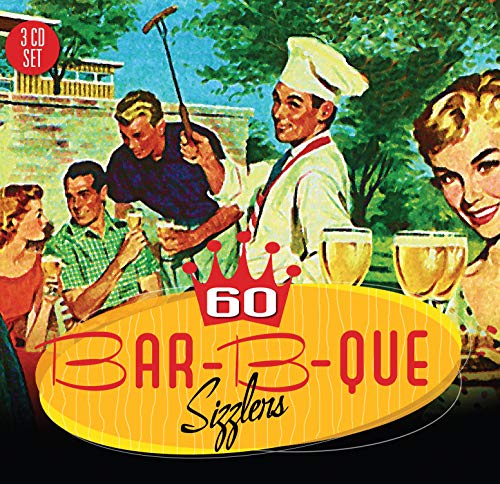 Vintage CD cover featuring people at a barbecue, with large text "Bar-B-Que Sizzlers".