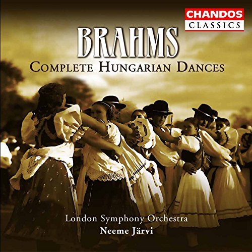 CD cover for Brahms’ Complete Hungarian Dances, featuring folk dancers.
