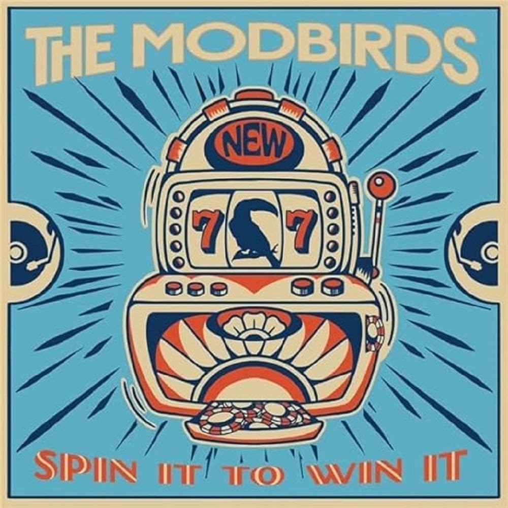 Record cover: slot machine with a bird silhouette, retro style.