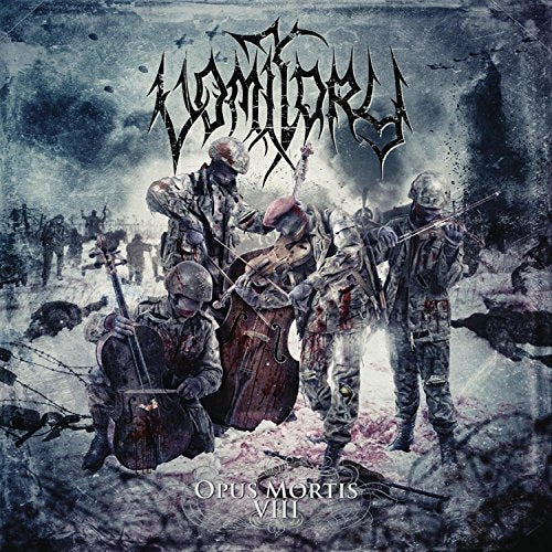 CD cover: "Vomitory - Opus Mortis VIII" depicting soldiers with instruments.