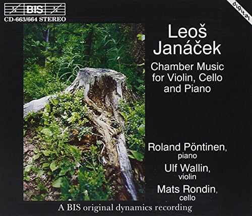 CD cover for Leos Janácek’s chamber music featuring a forest stump.