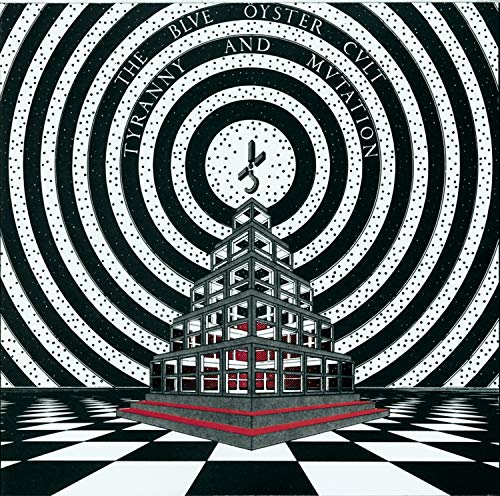Blue Oyster Cult album cover: black and white spiral with a pyramid.