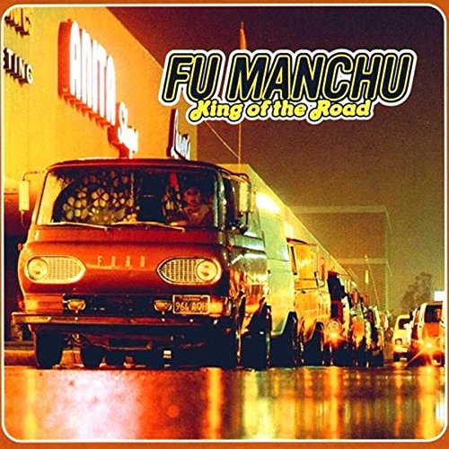 Red van on a street at night, album cover for Fu Manchu.