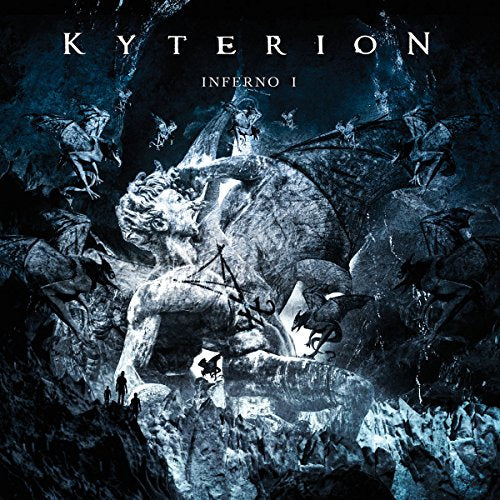CD cover: Stone figure surrounded by demonic creatures in blue tones.