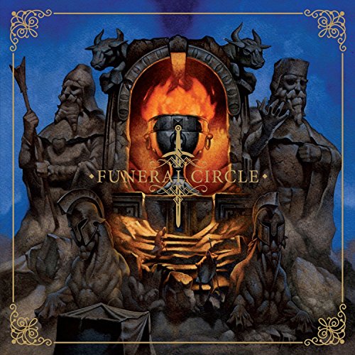 Album art showing stone statues surrounding a flaming chalice with a sword and text.