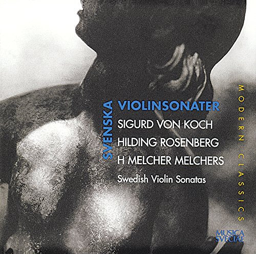 CD cover featuring a grayscale portrait and text listing composers’ names.