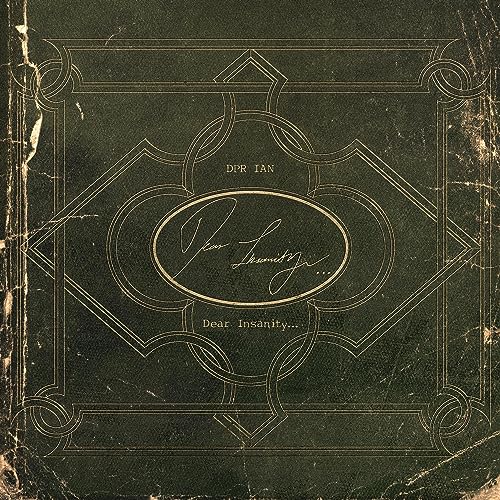 CD cover for DPR Ian’s “Dear Insanity…” with ornate gold lettering.