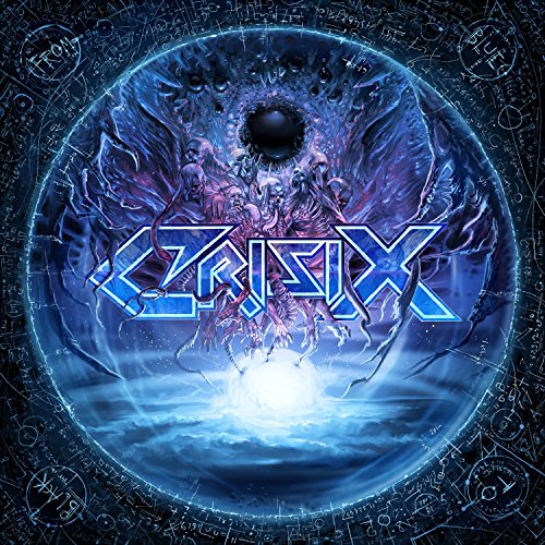 Album cover for Crisix: an eye with figures emerging from it.