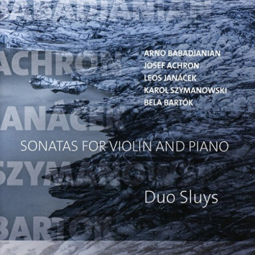 CD cover for violin and piano sonatas by Babadjanian, Achron, and others.
