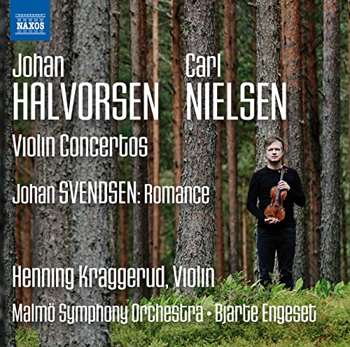 CD cover: violinist in a forest with composers’ names listed.