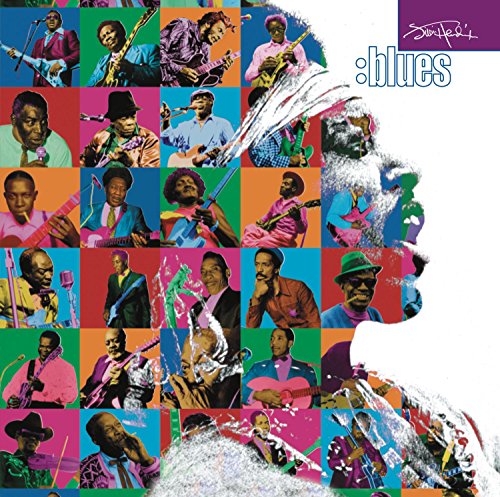 Album cover featuring a grid of blues musicians with a white silhouette overlay.