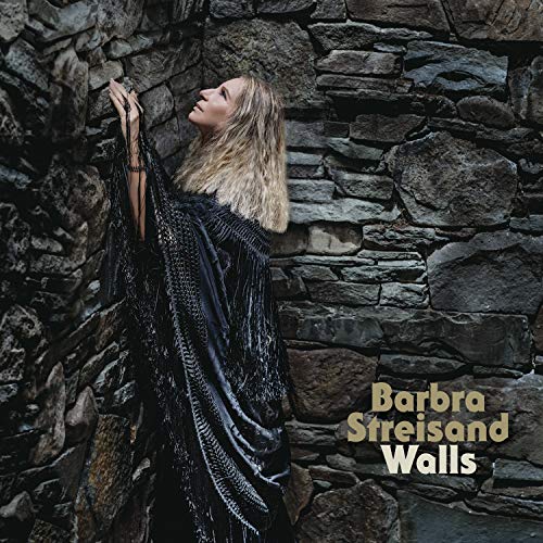 Barbra Streisand album cover, “Walls,” featuring her against a stone wall.