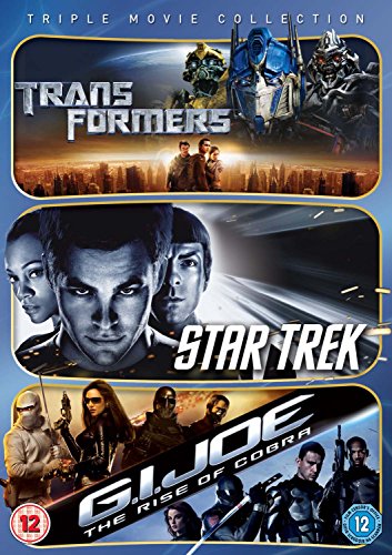 DVD cover featuring Transformers, Star Trek, and G.I. Joe movie posters in three panels.