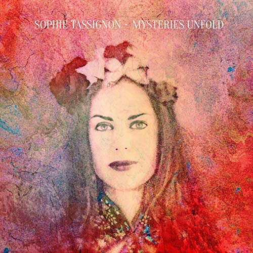 Album cover: woman with floral crown against a textured red background.