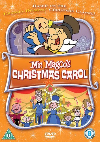 Mr. Magoo's Christmas Carol DVD cover with cartoon characters and a tree.