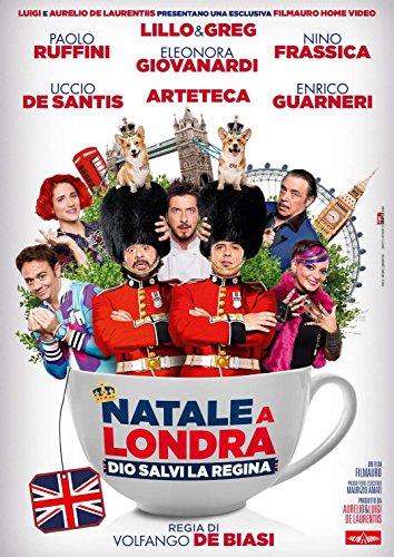 “Natale A Londra” DVD cover featuring actors in London-themed costumes.
