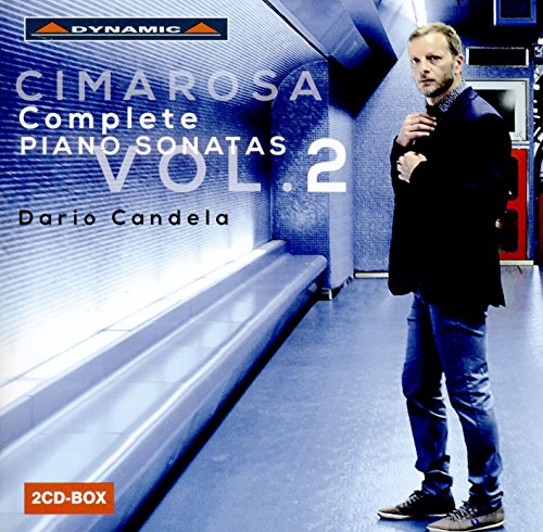 CD cover for Cimarosa piano sonatas, Vol. 2, featuring Dario Candela.