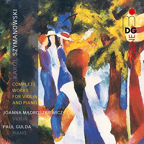 CD cover for Szymanowski’s violin and piano works, abstract painting.