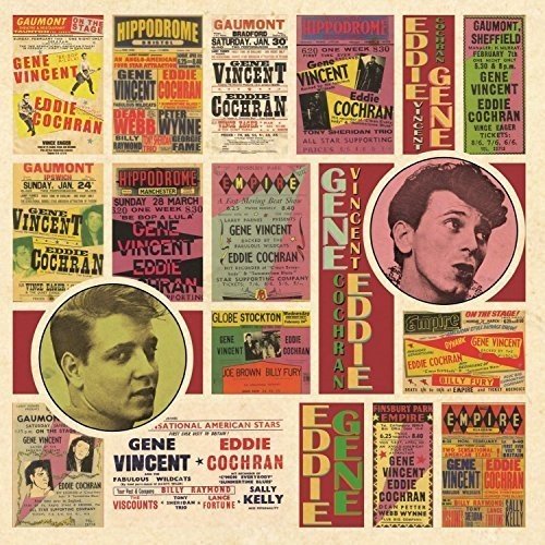 CD cover featuring vintage concert posters of Eddie Cochran and Gene Vincent.