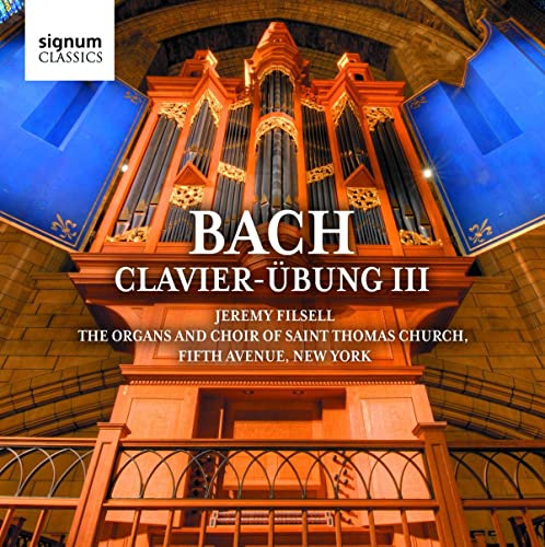 CD cover featuring a large pipe organ inside Saint Thomas Church.