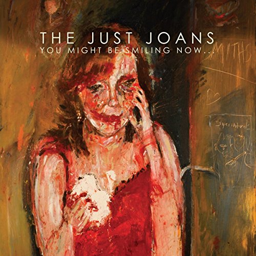Painted portrait of a woman crying, album cover for The Just Joans.