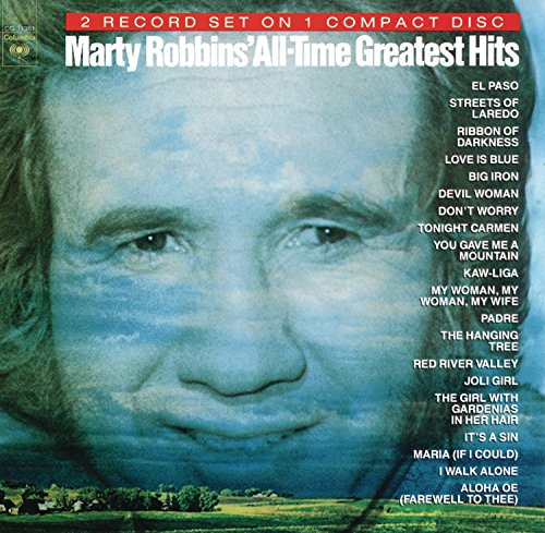 Marty Robbins' "All-Time Greatest Hits" CD cover with his portrait.