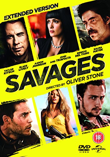 Savages" DVD cover featuring six actors in a yellow and black design.