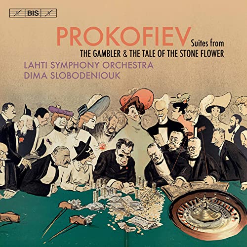 CD cover depicting a crowded, illustrated casino scene with musicians.