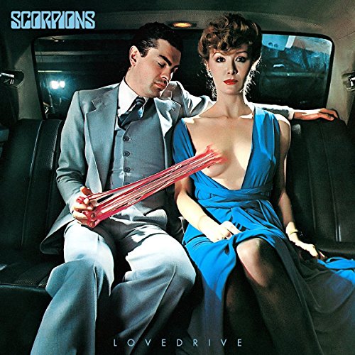 Scorpions’ “Lovedrive” album cover: man and woman in a car backseat.