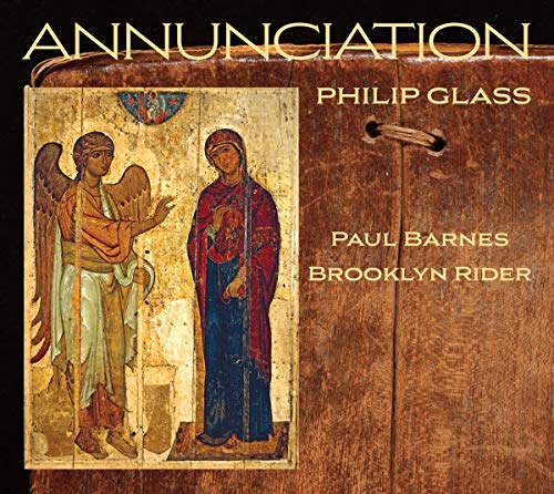 CD cover featuring an icon-style depiction of the Annunciation scene.