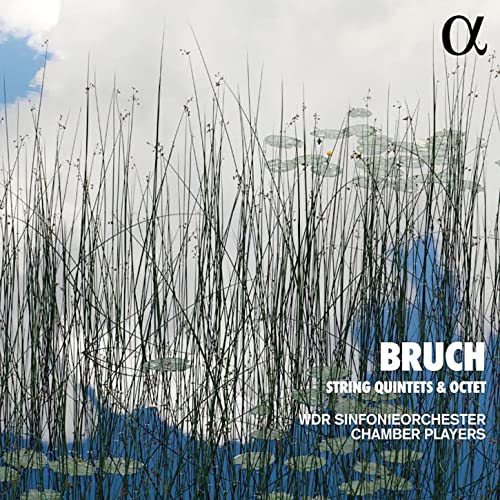 CD cover for Bruch string quintets and octet, featuring reeds.