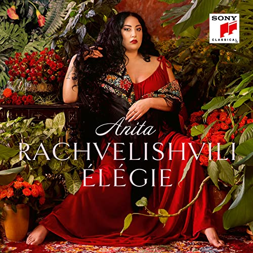 CD cover featuring opera singer Anita Rachvelishvili surrounded by lush foliage.